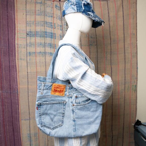 Reworked upcycled tote bag - Picture 2 of 7